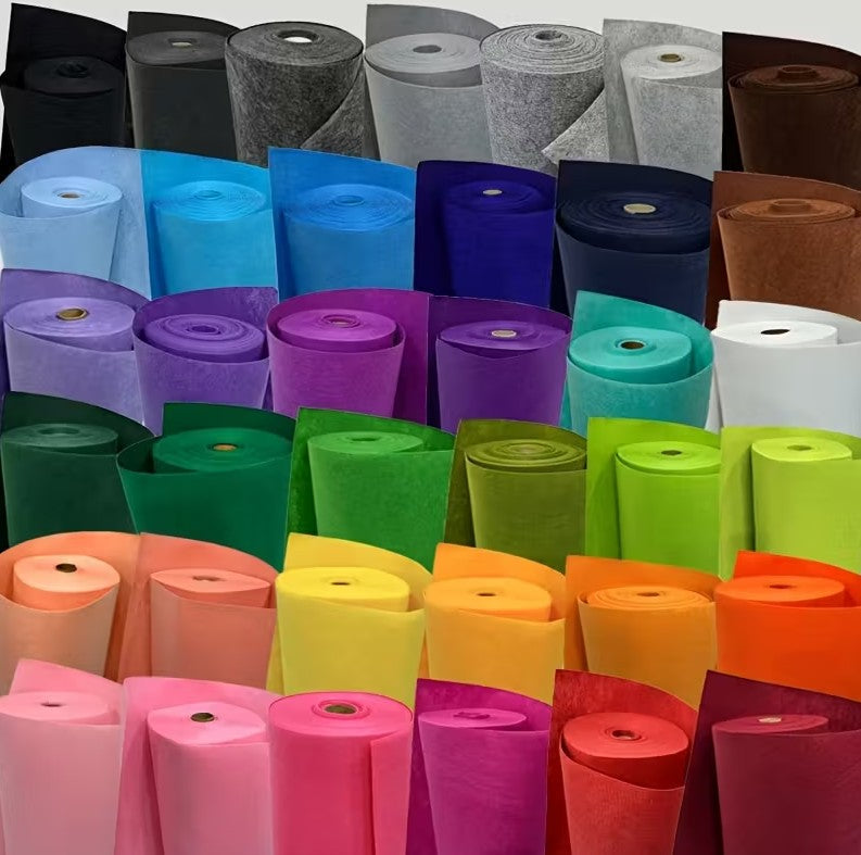 Colored felt sheets rolls in multiple colors for crafts and custom cutting