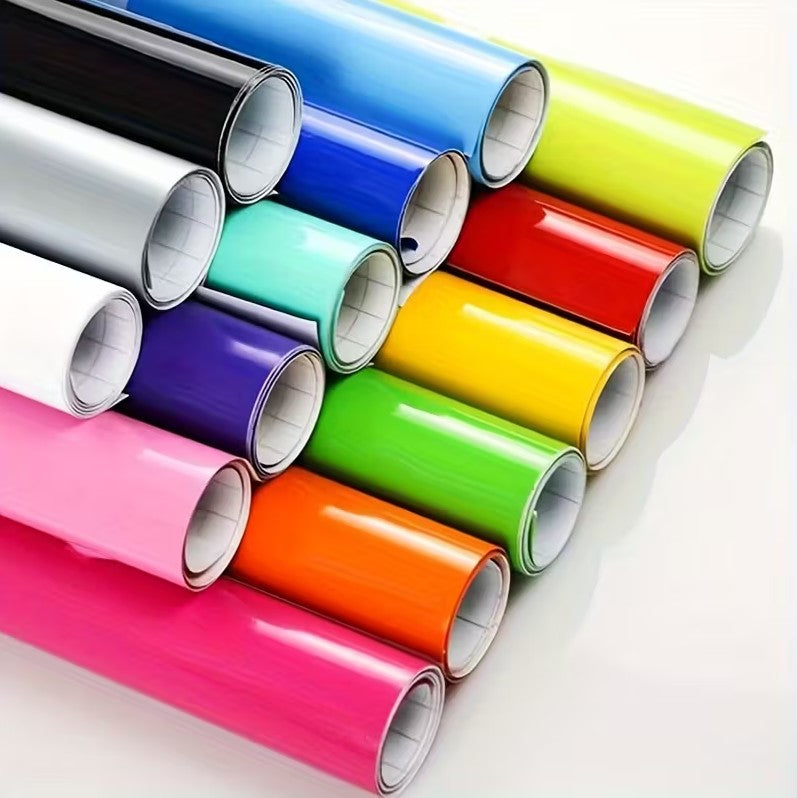 Self adhesive vinyl rolls in multiple colors for decoration and DIY projects