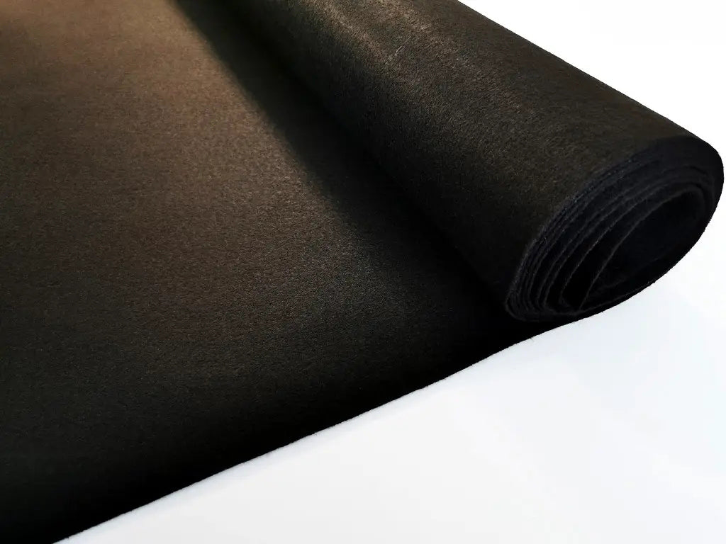 1 mm thick Black Polyester Felt – 90 cm Width | By the Meter