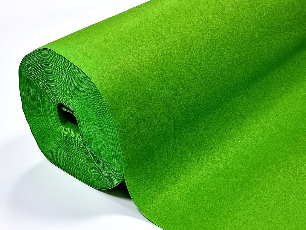 1 mm thick Bright Green Polyester Felt - 90 cm Width | By the Meter