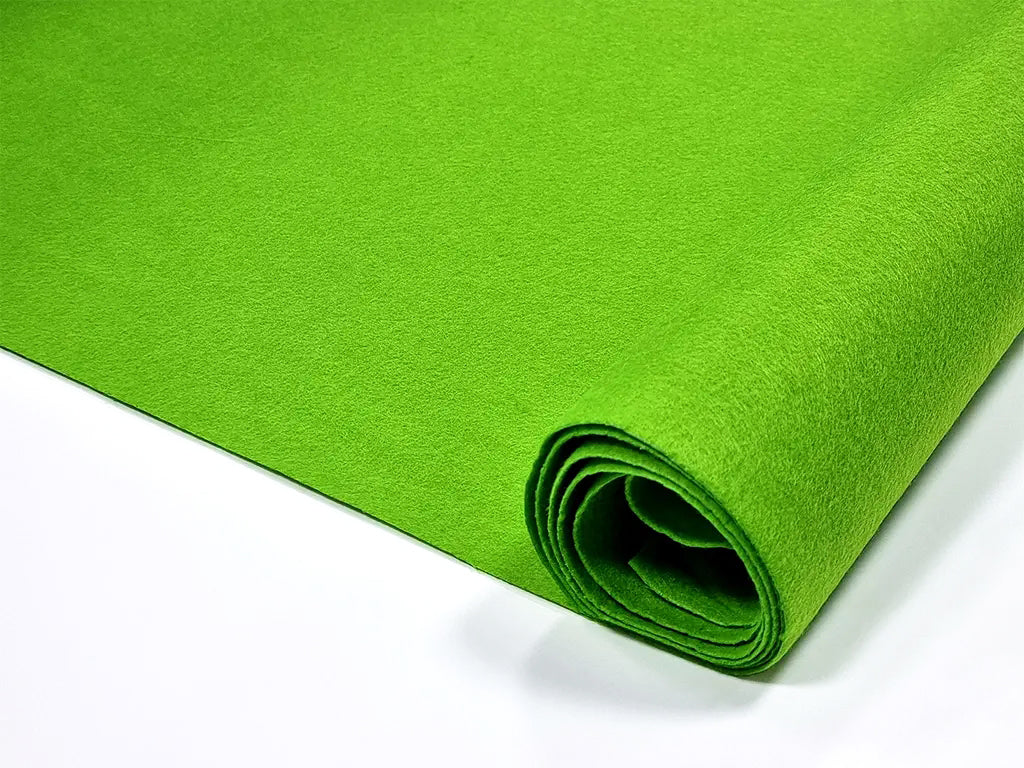 1 mm thick Bright Green Polyester Felt - 90 cm Width | By the Meter