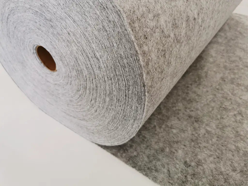 1 mm Light Gray Polyester Felt - 90 cm Width | By the Meter