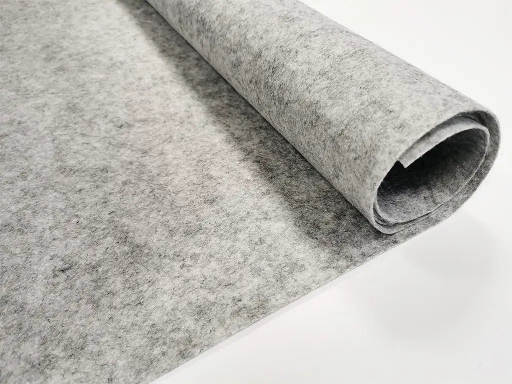 1 mm Light Gray Polyester Felt - 90 cm Width | By the Meter