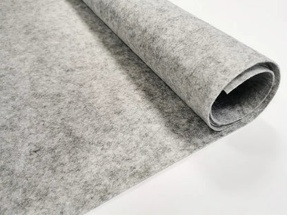 1 mm Light Gray Polyester Felt - 90 cm Width | By the Meter