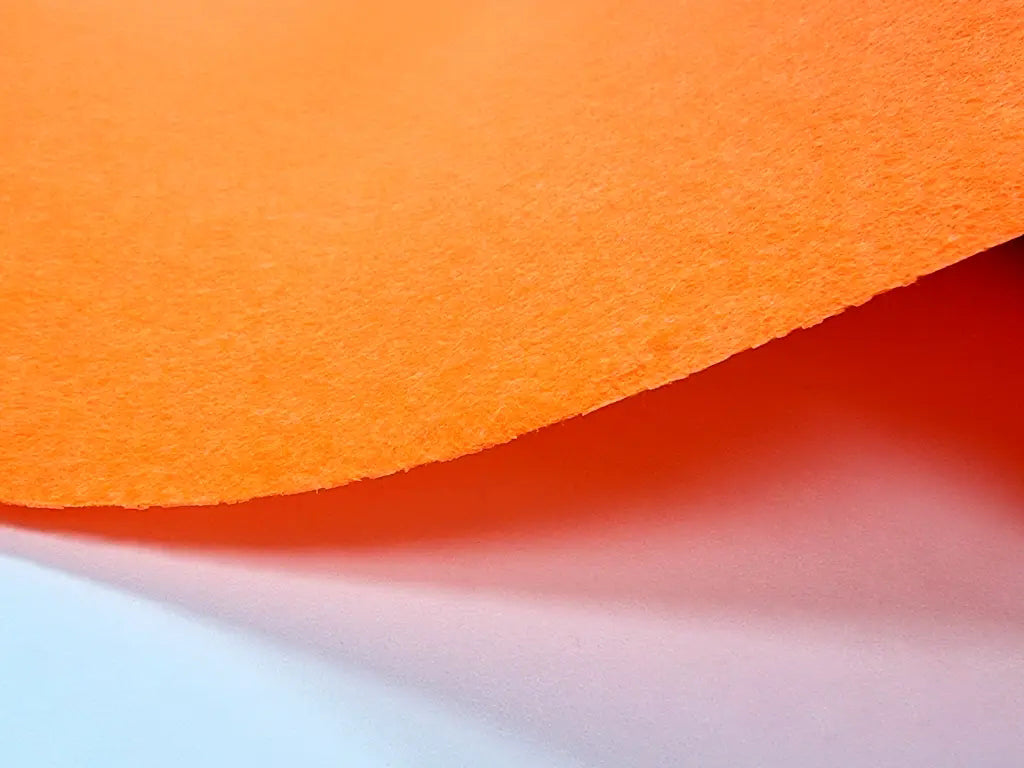 1 mm thick Orange Polyester Felt - 90 cm Width | By the Meter