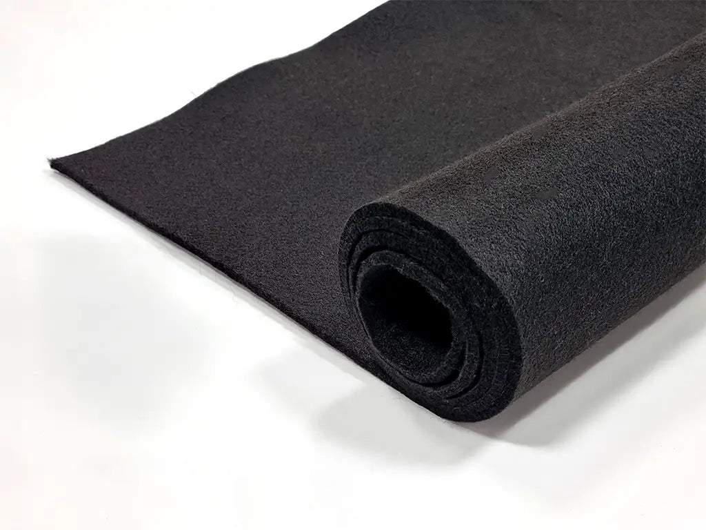 3 mm thick Black Polyester Felt – 90 cm Width | By the Meter