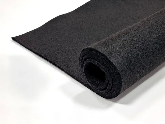 3 mm thick Black Polyester Felt – 90 cm Width | By the Meter