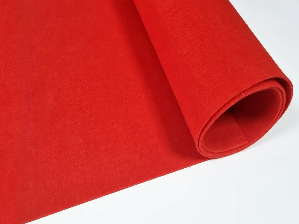 3 mm thick Cardinal Red Polyester Felt – 90 cm Width | By the Meter
