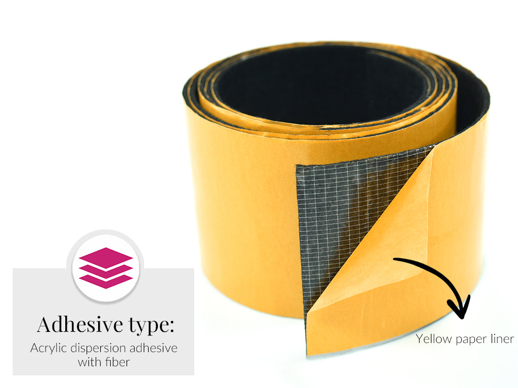 3 mm thick black polyester felt | Felt with adhesive | Available in multiple widths  | By the Meter