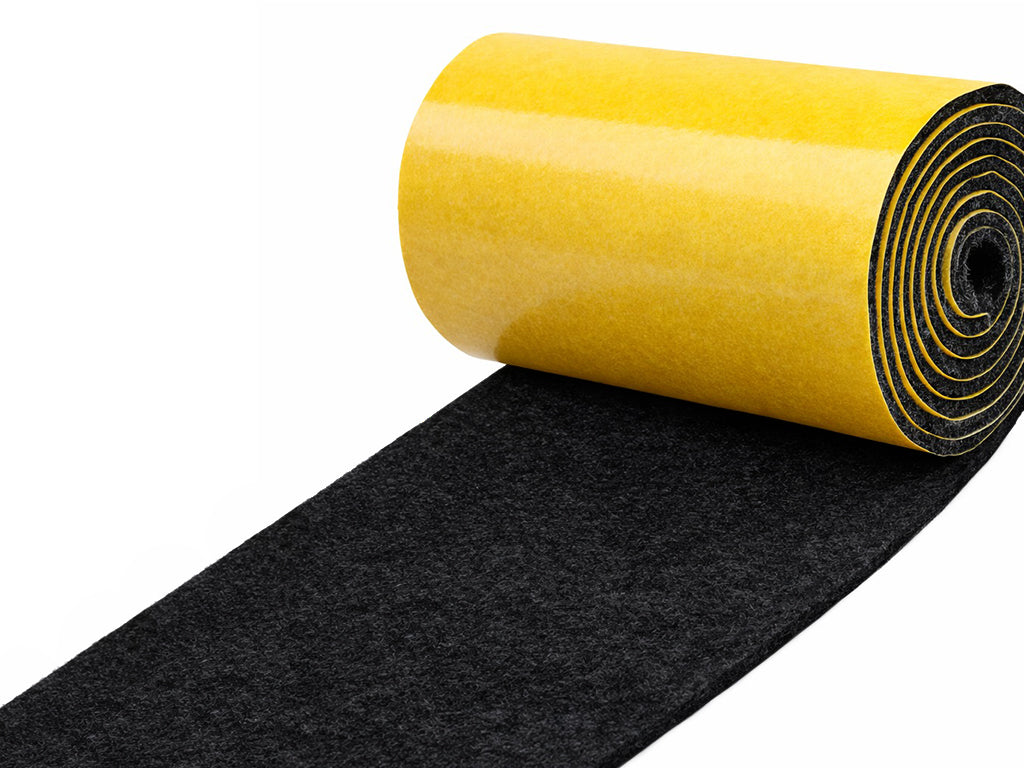 3 mm thick black polyester felt | Felt with adhesive | Available in multiple widths  | By the Meter