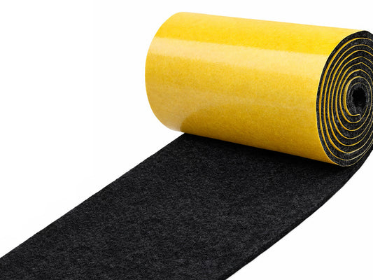 3 mm thick black polyester felt | Felt with adhesive | Available in multiple widths  | By the Meter