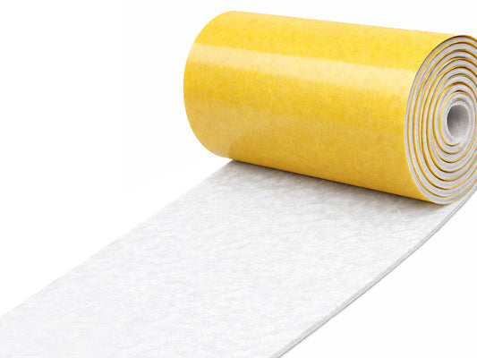3 mm thick white polyester felt | Felt with adhesive | Available in multiple widths  | By the Meter