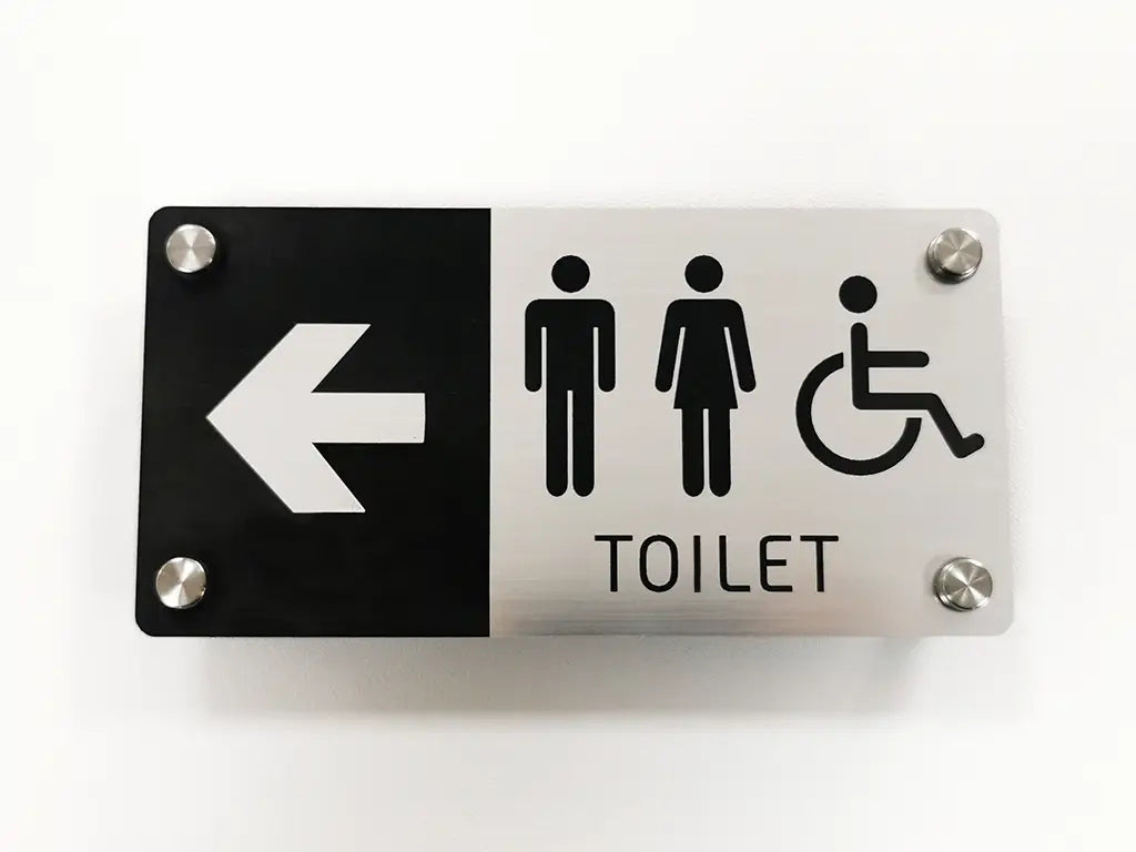 Modern Unisex Bathroom Sign with ADA Wheelchair Symbol – Hardware Included