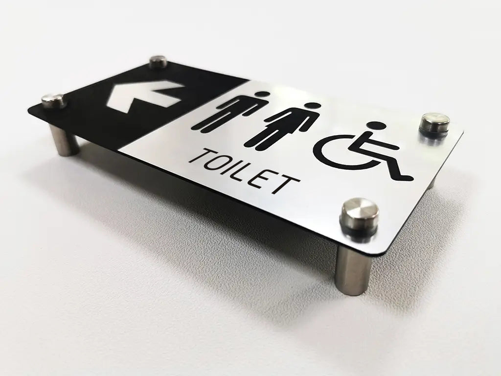 Modern Unisex Bathroom Sign with ADA Wheelchair Symbol – Hardware Included