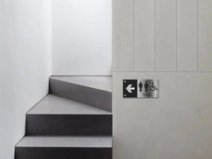 Modern Unisex Bathroom Sign with ADA Wheelchair Symbol – Hardware Included