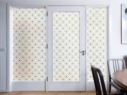 Self-adhesive decorative frosted window film Intersect with lines pattern