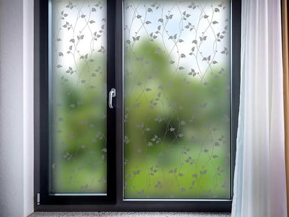 Self-adhesive decorative frosted window film Maia with gray twigs