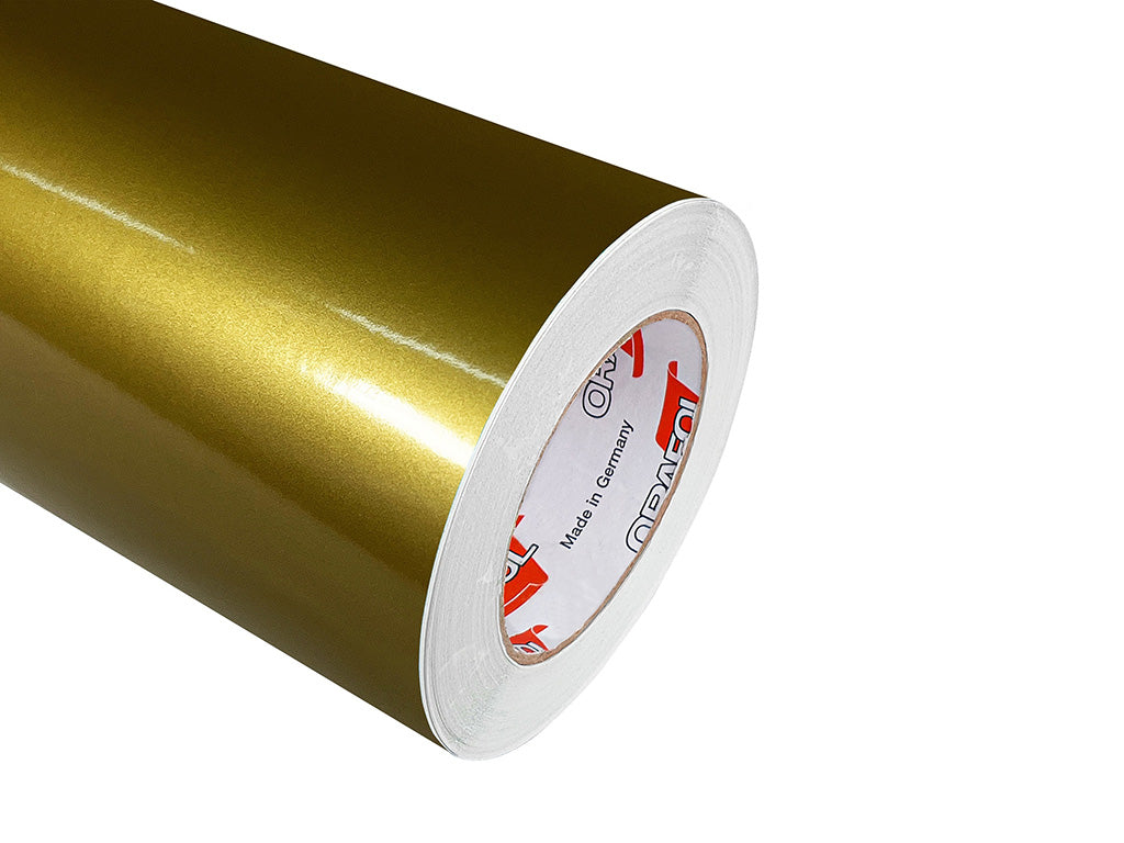 Gold self-adhesive vinyl film ORACAL 641G091 Economy Cal – Glossy Finish | 100 cm width | By the Meter
