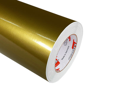 Gold self-adhesive vinyl film ORACAL 641G091 Economy Cal – Glossy Finish | 100 cm width | By the Meter
