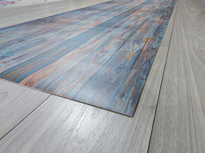 Rustic pine wood texture vinyl floor mat with natural patina pattern – Water-Resistant & Non-Slip for Bathroom, Kitchen, Hallway – 70 cm Width  | By the Meter