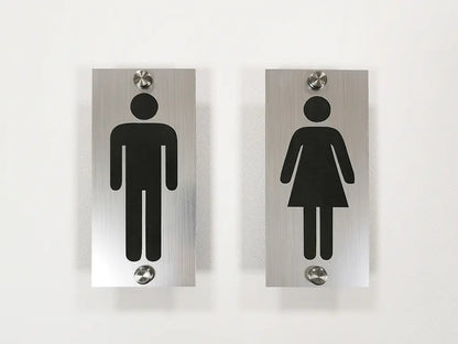 Set Bathroom Sign – simple WC restroom signs, Mounting Hardware Included