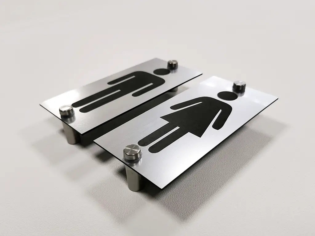 Set Bathroom Sign – simple WC restroom signs, Mounting Hardware Included