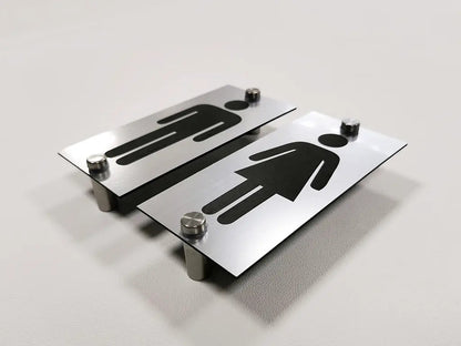 Set Bathroom Sign – simple WC restroom signs, Mounting Hardware Included