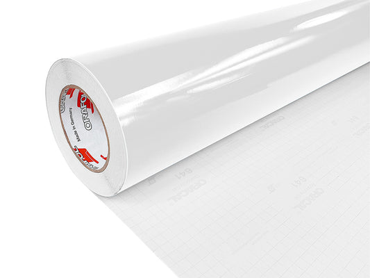 White self-adhesive vinyl film ORACAL 641G010 Economy Cal – Glossy Finish | 100 cm width | By the Meter