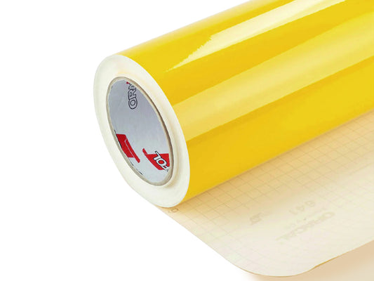 Yellow self-adhesive vinyl film ORACAL 641G021 Economy Cal – Glossy Finish | 100 cm width   | By the Meter